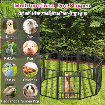 Dog Playpen 40" Height 10 Panels Puppy Playpen Indoor Portable Dog Fence Outdoor for Yard Indoor Dog Pen for Medium/Small Dogs, Heavy Duty Pet Pen for RV, Camping, Yard