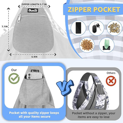 Lukovee Pet Sling, Hand Free Dog Sling Carrier Adjustable Padded Strap Tote Bag, Shoulder Bag with Safety Belt & Front Pocket for Small Dog Cat Puppy (Grey-WY,S)