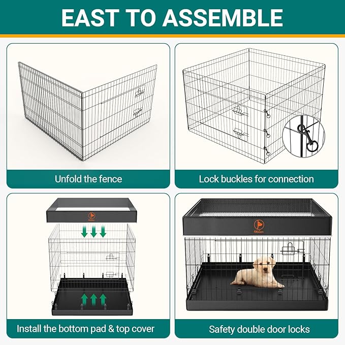 PJYuCien Mesh Top Cover - Fits 4 Panels 36 Inch Width Plastic/Metal Pet Pen Square Dog Playpen (Note: Only Pen Top Cover, NO PLAYPEN!!!)