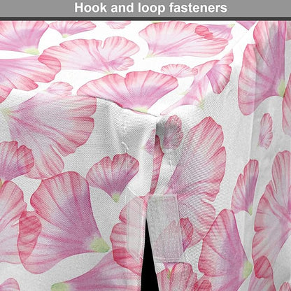Ambesonne Watercolor Flowers Dog Crate Cover, Pastel Petals Romantic Rose Leaf Botanical Beauty Essence, Easy to Use Pet Kennel Cover for Medium Large Dogs, 42 Inch, White Pink