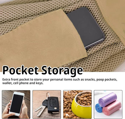 CUBY Dog and Cat Sling Carrier, Hands Free Reversible Pet Papoose Bag, Soft Pouch Adjustable, Suitable for Puppy Cats for Outdoor Travel (Khaki Mesh, one Size mesh)