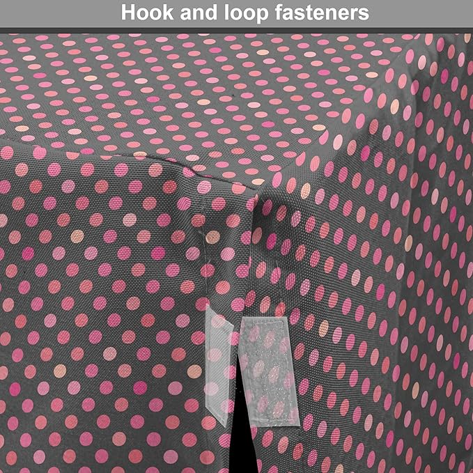 Lunarable Dusty Rose Dog Crate Cover, Retro Polka Dots Pattern in Pink Colors Spotted Texture Image, Easy to Use Pet Kennel Cover for Cats & Medium Dogs, 30 Inch, Pink Peach Charcoal Grey