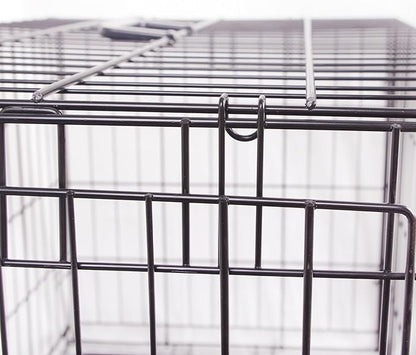 Durable, Foldable Metal Wire Dog Crate with Tray, Single Door, 35.6 x 22 x 24.5 Inches, Black