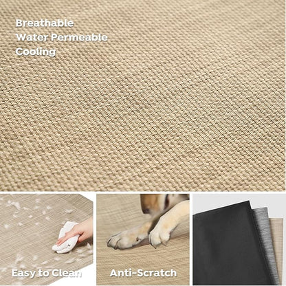 Veehoo Cooling Elevated Dog Bed, Raised Dog Beds for Large Dogs, Outdoor Dog Bed with Guardrail, Upgraded Non-Slip Feet, Breathable Teslin Mesh, Portable Camping Dog Cot, X-Large, Beige Coffee CWC2404