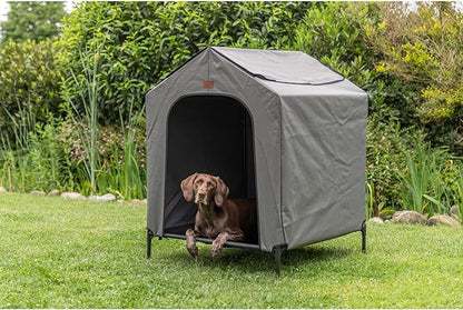 TRIXIE 2-in-1 Dog House and Bed - Elevated Indoor/Outdoor Tent with Removable Cover - Waterproof and Sun-Resistant - for Large Dogs up to 100 lbs - 39.4 x 35.4 x 48.8 in
