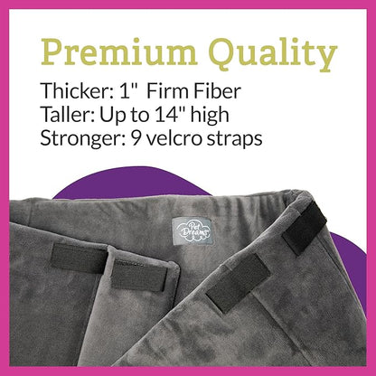 Pet Dreams Dog Crate Bumper - Comfy Liner & Dog Tail Protector for Inside Crate, Fits iCrate Cages 18, 24, 30, 36, 42, 48 Inches (Grey, Small, 24")