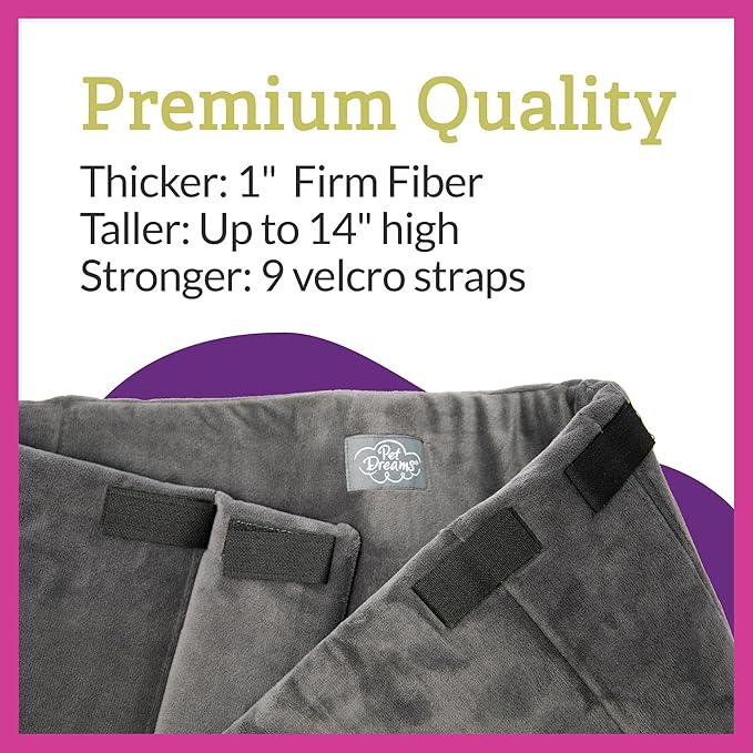 Pet Dreams Dog Crate Bumper - Comfy Liner & Dog Tail Protector for Inside Crate, Fits iCrate Cages 18, 24, 30, 36, 42, 48 Inches (Denim, Small, 24")