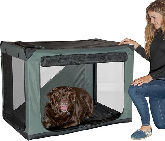 Pet Gear Insta-Fold Soft Crate for Dogs, 42", Dark Cypress