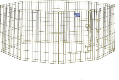 MidWest Homes for Pets Dog Exercise Pen & Playpen, 24" W x 30" W, No Door, Gold Zinc