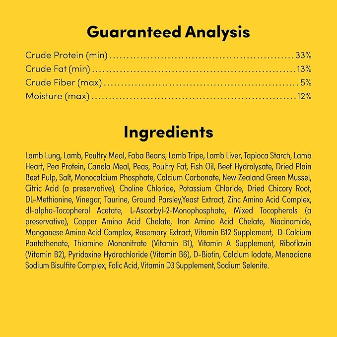 RawMix33 Premium Freeze-Dried Raw Grass-Fed Lamb Recipe Dog Food, Protein Rich, Includes Kibble, Non-GMO, No Wheat or Corn, 2.2 lbs