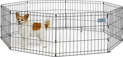 MidWest Homes for Pets Dog Exercise Pen & Playpen, 24" w X 18" H, No Door, Black