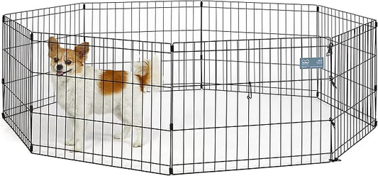 MidWest Homes for Pets Dog Exercise Pen & Playpen, 24" w X 18" H, No Door, Black