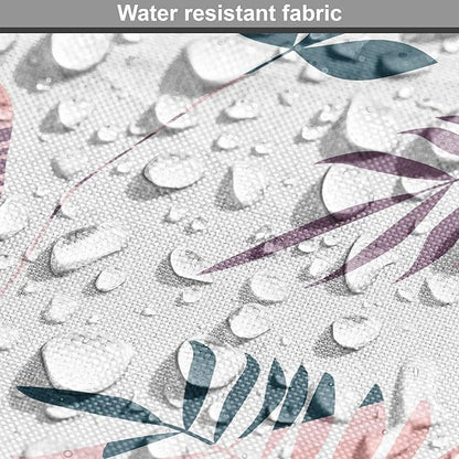 Ambesonne Leaves Dog Crate Cover, Abstract Foliage in Pastel Colors Tropical Jungle Forest Plants with Grunge Effect, Easy to Use Pet Kennel Cover for Medium Large Dogs, 30 Inch, Petrol Blue Baby Pink