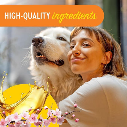 Essential Fatty Acid (EFA) Deodorizing Conditioner for Dogs and Pets (12oz) – Cherry Blossom Scent | Soothing Conditioner Rich With Moisturizing Emollients | Tearless, Soapless & Alcohol-Free