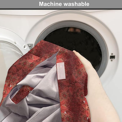 Lunarable Burgundy Dog Crate Cover, Flourishing Nature Garden Inspired Flowers Pattern Psychedelic Look, Easy to Use Pet Kennel Cover for Small Dogs Puppies Kittens, 22 Inch, Burgundy Coral Tan