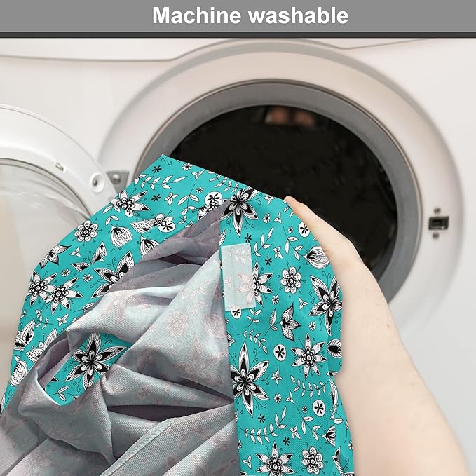 Lunarable Flower Dog Crate Cover, Abstract Monochrome Floral with Botanical Items, Easy to Use Pet Kennel Cover for Small Dogs Puppies Kittens, 22 Inch, Seafoam Grey