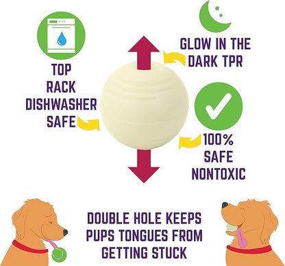 Chew King Glowing Fetch Ball, Dog Ball Toys, 2.5" 2-Pack Balls