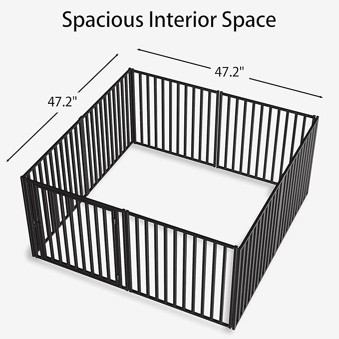 Extra Large Steel Tube Dog Crate with Mat Base, 48"x48"x28" Heavy Dog Crates for Large Dogs, Big Dog Cage, Dog Kennel, Puppy Dog Playpen with Top, Pet Cage, Indoor Outdoor, XXL2