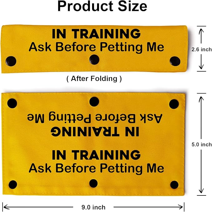YROVWENQ in Training Ask Before Petting Dog Leash Sleeve with Yellow Training Alert - Gift for Dogs (Ask Before Petting Me Sleeve)
