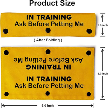 YROVWENQ in Training Ask Before Petting Dog Leash Sleeve with Yellow Training Alert - Gift for Dogs (Ask Before Petting Me Sleeve)