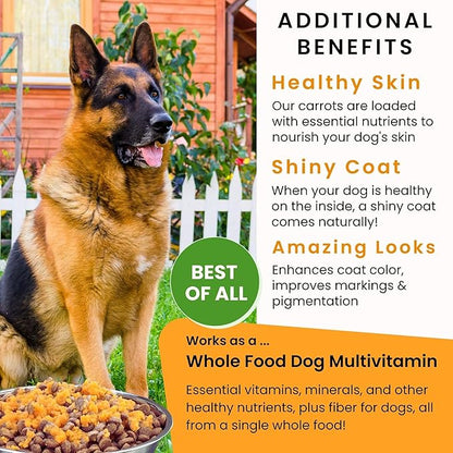 Olewo Original Carrots for Dogs – Fiber for Perfect Poop, Dog Food Toppers for Picky Eaters, Natural Skin & Coat Support, Multivitamin, Probiotics for Digestive and Gut Health, 5.5 lbs