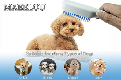 Stretchable Puppy Brush ， Soft Dog Brush - Gentle Grooming Brush for Small Dogs, Perfect for Yorkie, Shih Tzu, Maltipoo ，Dog Hair Remover Brush (White)