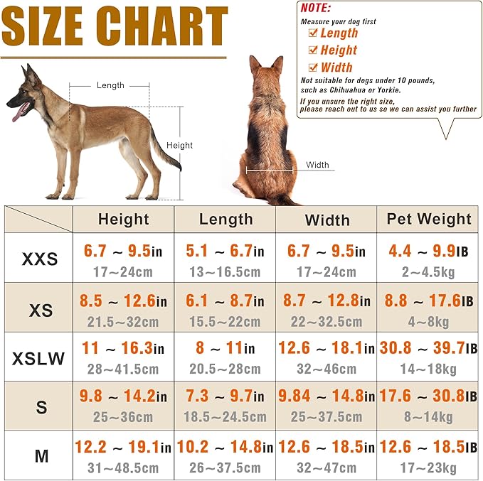 Dog Wheelchair, Adjustable Dog Wheelchair for Back Legs, Stable Dog Cart for Disabled Hind Legs, Help Small Pets with Paralyzed Hind Legs Regain Mobility