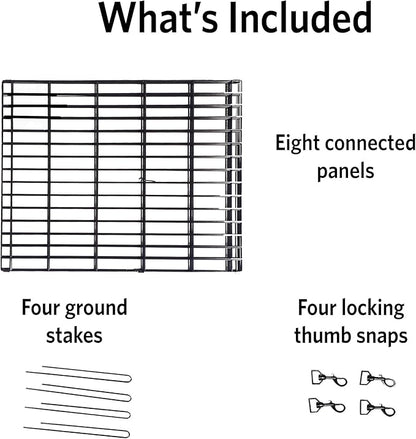 New World Dog Exercise Pen & Playpen, 24" W x 30" H, No Door, Black