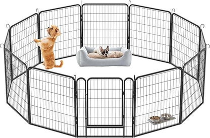 KEIKI 12 Panels 31.7" H Heavy Duty Metal Playpen with Door for Dog Fence,Pet Exercise Pen Versatile Shape for Outdoor Indoor