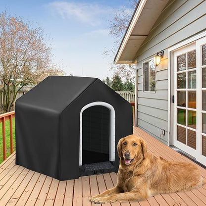 Dog House Cover, Dog Houses Cover for Large Dogs Outside,Covers for Winter Large Dog House Outdoor Weatherproof (27x29x28in)-Only Cover