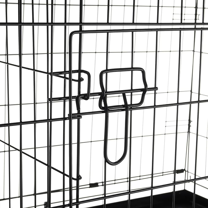 Pet Trex 42" Folding Pet Crate Double Door Kennel Wire Cage for Dogs, Cats or Rabbits