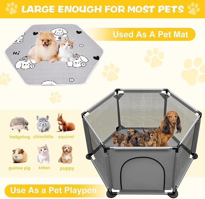 Whelping Box for Dogs,25.5’’Extra Tall Dog Puppies Whelping Playpen with Whelping Pad,Dog Whelping Supplies Essential for Dogs Puppies,Whelping Box for Large Small Breed Dogs(48" Dia.x25.5 H)