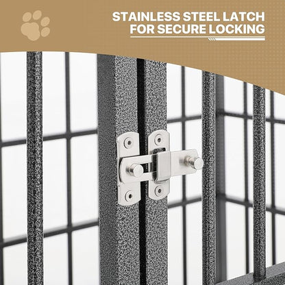 MoNiBloom Heavy Duty Dog Indestructible Crate with Lockable Wheels, Escape Proof Dog Kennel with Double-Door, Chew-Proof Pet Cage Indoor for Medium Dogs