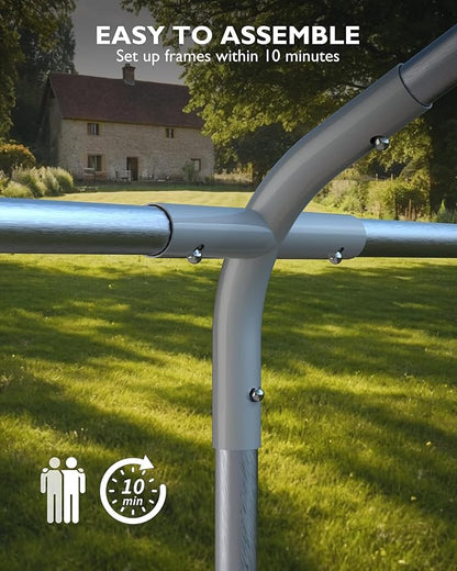 Large Outdoor Dog Kennel, Big Outside Dog House, Heavy Duty Dog Run Enclosure Playpen Coop Fence with Waterproof and Anti-UV Cover Roof, 13.1 x 9.8 x 6.4 Ft