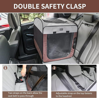 DONORO Dog Kennels and Crates for Medium Dogs, Portable Pop Up Indoor Pet Cage with Sturdy Wire Frame, Collapsible Travel Crate Soft Sided Cat Bag Escape Proof (36 Inch)