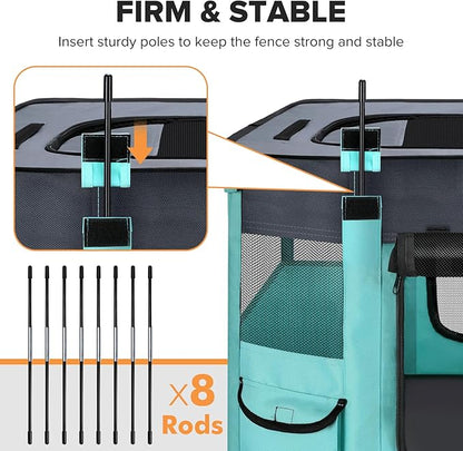 Portable Pet Playpen-Foldable Dog Cat Playpen Indoor, Exercise Pens for Puppy, Collapsible Dog Crate, Cat Tent for Outdoor Travel Camping Use with Free Carrying Case (B-Small (27.6 * 21.7 * 15.7))