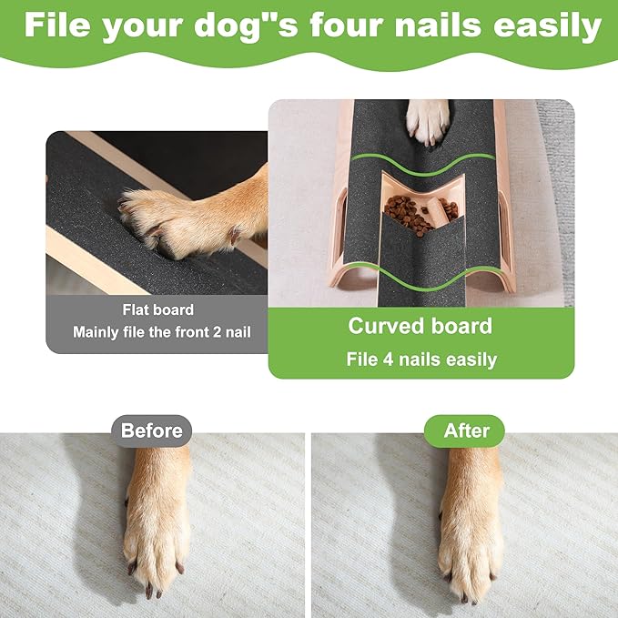 M-Shaped Dog Scratch Pad for Nails with Treat Box, Dog Nail Scratch Board for Large Dogs, Dog Nail File Toy and Shorten Dog’s Side Nail Easier (with Treat Box, XL)