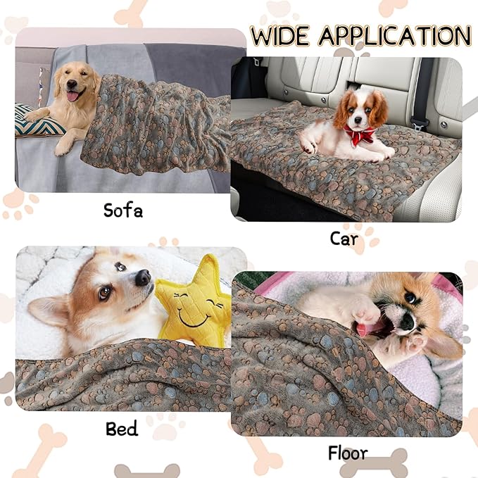 Dog Blankets for Dogs, Large Dog Blanket Dog Cat Soft Fuzzy Blankets Washable,Comfort Flannel Cow Print,Fuzzy Soft Blankets for Dogs,Pet Blanket,Reversible Cow Print,40 x 31 inch