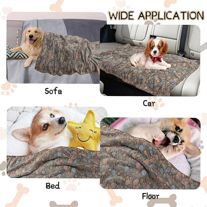Dog Blankets for Dogs, Large Dog Blanket Dog Cat Soft Fuzzy Blankets Washable,Comfort Flannel Cow Print,Fuzzy Soft Blankets for Dogs,Pet Blanket,Reversible Cow Print,40 x 31 inch