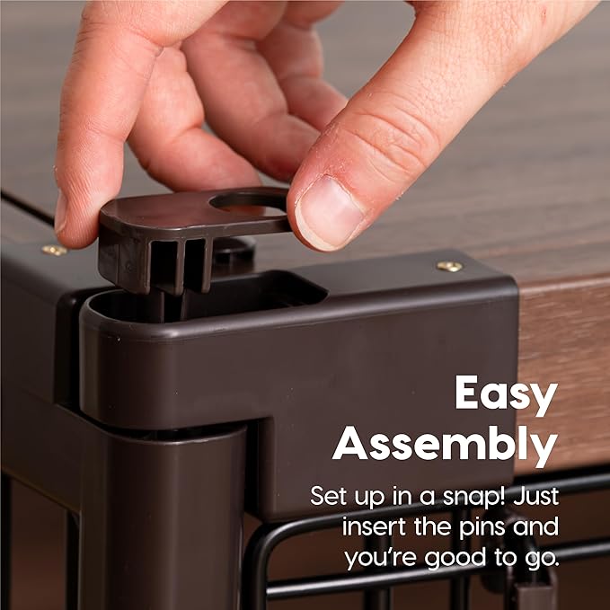 IRIS USA Modern Wooden Dog Crate – Stylish Furniture-Style Indoor Kennel & End Table for Small to Medium Dogs, Secure Enclosed Pet Cage with Sliding Door, Dark Brown