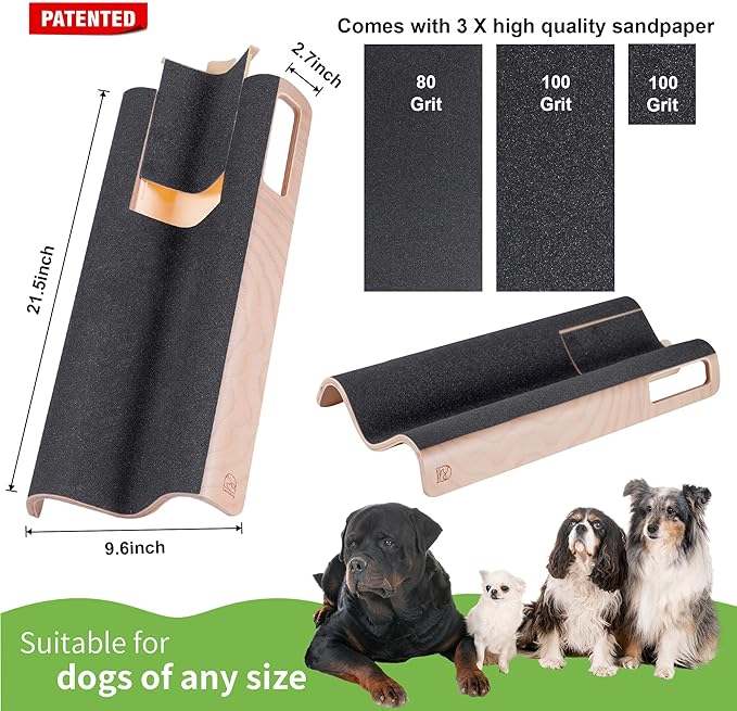 M-Shaped Dog Scratch Pad for Nails with Treat Box, Dog Nail Scratch Board for Large Dogs, Dog Nail File Toy and Shorten Dog’s Side Nail Easier (with Treat Box, XL)