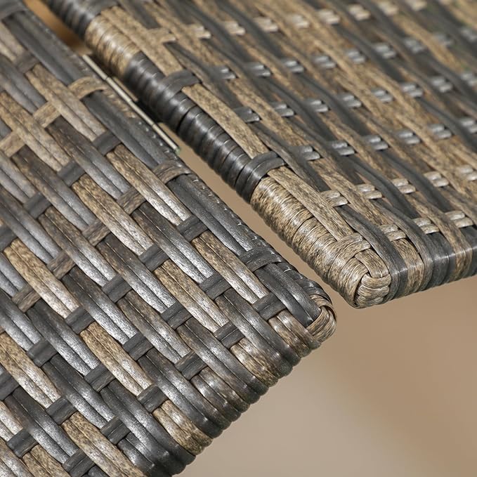 PawHut Wicker Dog House Outdoor with Canopy, Rattan Dog Bed with Water-Resistant Cushion, Raised Dog Bed for Small, Medium Dogs up to 66 lbs, 19.75" in Length, Brown Wicker, Khaki Cushion