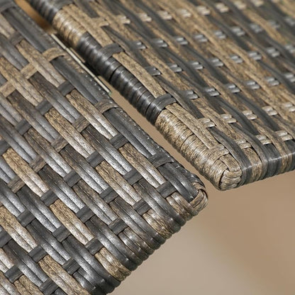 PawHut Wicker Dog House Outdoor with Canopy, Rattan Dog Bed with Water-Resistant Cushion, Raised Dog Bed for Small, Medium Dogs up to 66 lbs, 19.75" in Length, Brown Wicker, Khaki Cushion