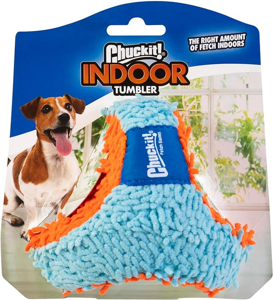 ChuckIt! Indoor Fetch Tumbler Dog Toy (6.5 Inch), Orange and Blue