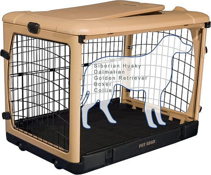 Pet Gear “The Other Door” 4 Door Steel Crate for Dogs/Cats with Garage-Style Door, Includes Plush Bed + Travel Bag, No Tools Required, 3 Models, 3 Colors