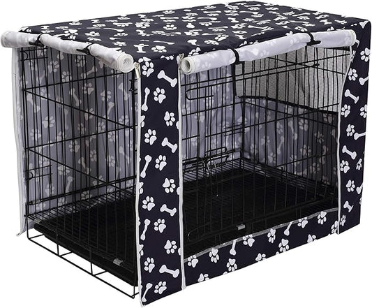 Geyecete Large Dog Crate Covers Fits 24inch-48inch Dog Crates for Small Medium Large Dogs Dog Crate Bed Dog Crate with Cover - Cover only(Crate Not Included)-Black-36