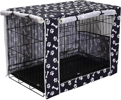 Geyecete Large Dog Crate Covers Fits 24inch-48inch Dog Crates for Small Medium Large Dogs Dog Crate Bed Dog Crate with Cover - Cover only(Crate Not Included)-Black-24