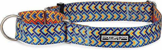 Lucky Love Dog Wide Dog Collar - Adjustable, Durable, Soft Webbing, & Comfortable 1.5 inch Wide Collar for Dogs Male and Female - in Murphy Pattern with Strong Buckle, Large Size