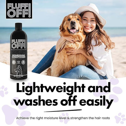 Fluff Off! by Girl With The Dogs, Natural Deshedding Dog & Cat Conditioner 16 Oz and Nasty Critter! Everyday Deep Cleaning Dog Shampoo 16 Oz