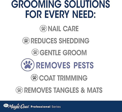 Magic Coat Professional Series Grooming Contoured Grip Palm Flea Comb for Dogs, 1 Count